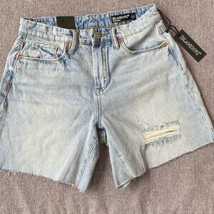 BLANKNYC The Warren High Rise Ripped Non stretch Denim Cutoff Shorts